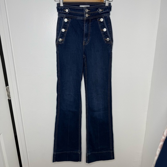 CURRENT / ELLIOT Dark Wash Wide Leg Western Style Jeans - Picture 2 of 7